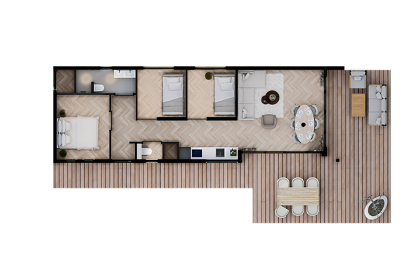 Floorplan - Schulpweg 60-53, 2211 XM Noordwijkerhout